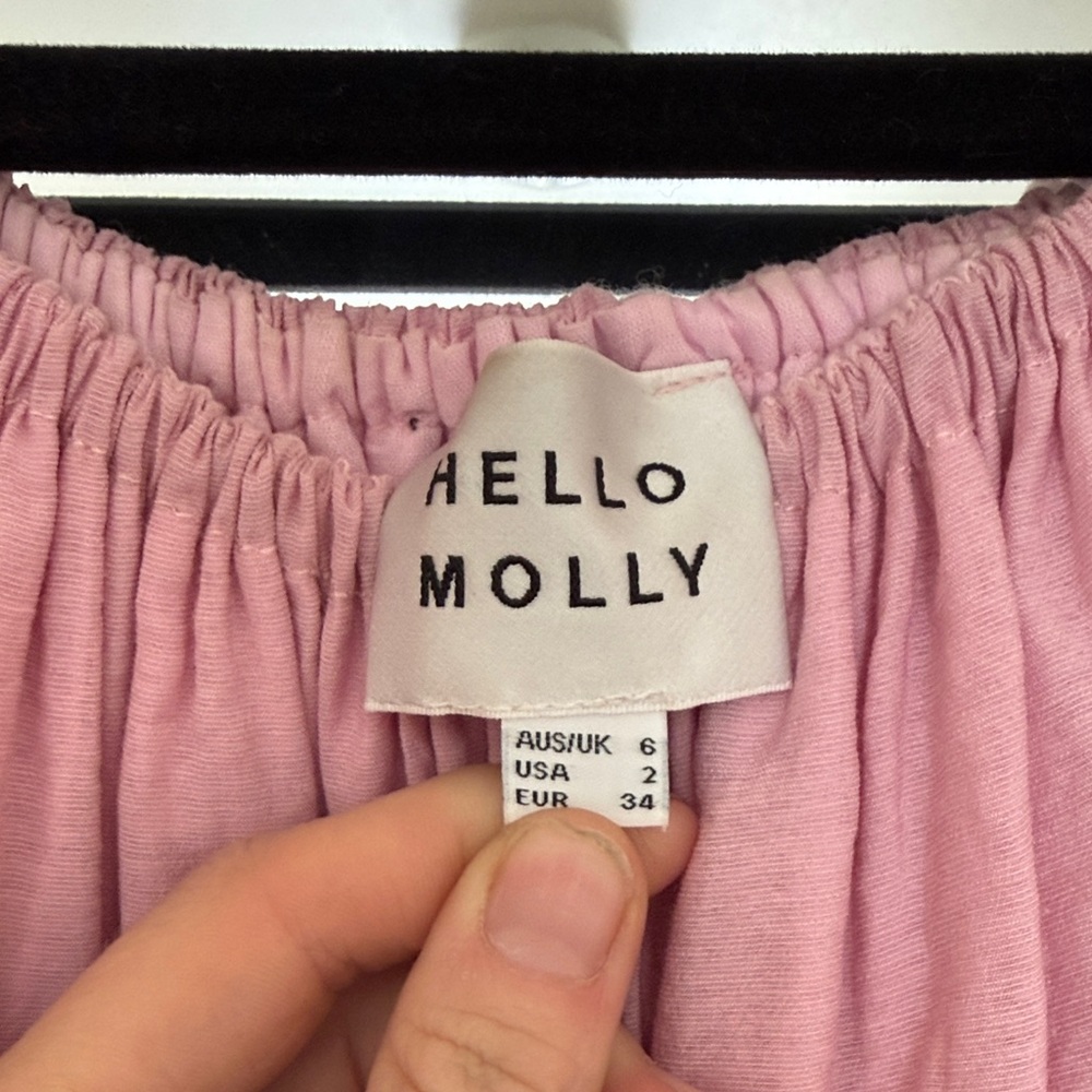 Last call! 💙Hello Molly Blush Pink Gathered Dress Size 2 - Picture 2 of 7